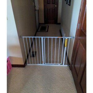 Easy Open 47-Inch Super Wide Walk Thru Baby Gate, Bonus Kit